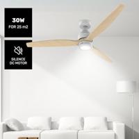 Plafondventilator met licht Taurus FRESKO 3B U.SIL Wit Hout 50 W - thumbnail