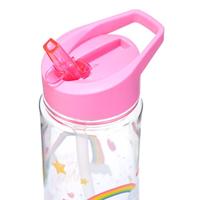 Regenboog Eenhoorn Tritan Flip Straw Waterfles 550ml - thumbnail
