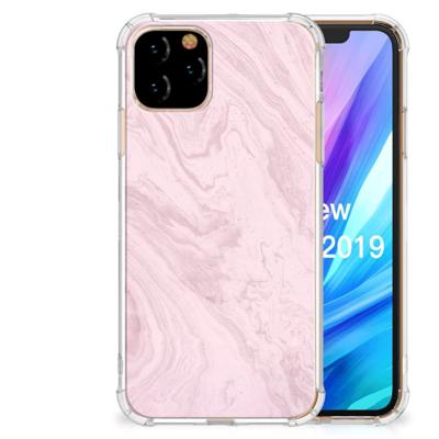 Apple iPhone 11 Pro Anti-Shock Hoesje Marble Pink - Origineel Cadeau Vriendin Apple iPhone 11 Pro Anti-Shock Hoesje Marble Pink - Origineel Cadeau Vriendin