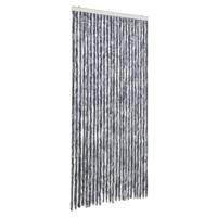VidaXL Vliegengordijn 100x200 cm chenille zilver - thumbnail