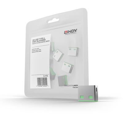 LINDY USB-Lock USB-A-poortslot Set van 10 stuks Groen Zonder sleutel LINDY USB-Lock USB-A-poortslot Set van 10 stuks Groen Zonder sleutel