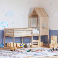 Hoogslaper met bedhuis massief grenenhout 80x200 cm - thumbnail