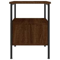 Nachtkastjes 2 st 34x36x50 cm bewerkt hout bruin eikenkleur - thumbnail