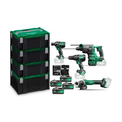 Hikoki KC36H4A MVB4 36V Voordeelpack | DV36DC + WR36DH + DH3628DA + G3613DVE | 4X BSL36B18X accu&apos;s en snellader | In HSC koffers - KC36H4A-MVB4