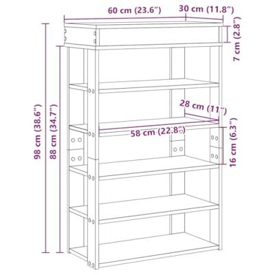 VidaXL Schoenenrek 60x30x98 cm bewerkt hout wit