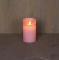 Batterijverlichting LED kaarsen wax rustiek 7,5x12,5 cm roze Anna's Collection - Annas collection - thumbnail