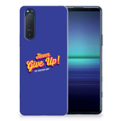 Sony Xperia 5II | Siliconen hoesje | met naam Never Give Up