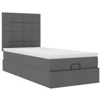 Ottoman bed met matras 90x190cm stof donkergrijs - thumbnail