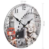 Wandklok vintage stijl Marilyn Monroe 30 cm - thumbnail