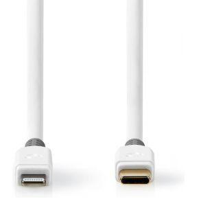 Nedis 8-pins Lightning naar USB-C kabel - USB2.0 - tot 20V/3A / wit - 2 meter