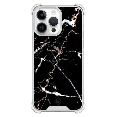 iPhone 14 Pro Max shockproof hoesje - Marmer zwart iPhone 14 Pro Max shockproof hoesje - Marmer zwart