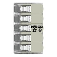 WAGO 221-485 Verbindingsklem Flexibel: 0.20-4 mm² Massief: 0.20-4 mm² Aantal polen: 5 1 stuk(s) Transparant, Wit - thumbnail