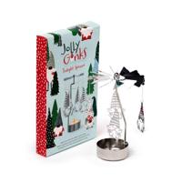 Kerstmis Gnoom Draaiende Waxinelichthouder Caroussel - thumbnail