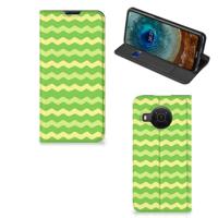 Nokia X20 | X10 | Hoesje met Magneet | Waves Green - thumbnail