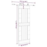 Schuifdeur met beslag 80x210 cm massief grenenhout - thumbnail