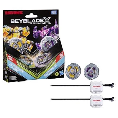 Beyblade X and Transformers Collab Bumblebee 3-60GP vs. Shockwave 5-80O