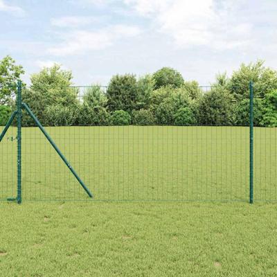 VidaXL Hek met paal groen 1,2 x 10 m staal en pvc