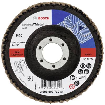Bosch Accessories 2608603712 X431 Lamellenschijf Diameter 115 mm Boordiameter 22.33 mm Korrelgrootte (num) 40 Staal 1 stuk(s)