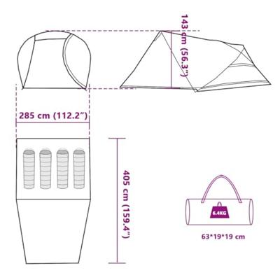 VidaXL Koepeltent 4-persoons waterdicht grijs en oranje