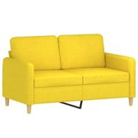 2-delige Loungeset met kussens stof lichtgeel - thumbnail