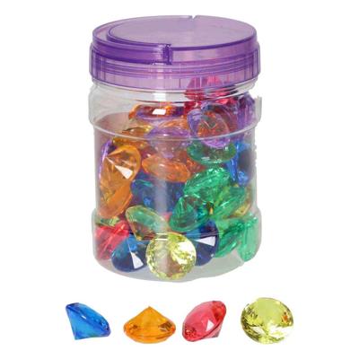 Gekleurde Transparante Speeldiamanten - 60st.