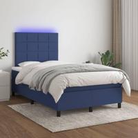 Boxspring met matras en LED stof blauw 120x200 cm - thumbnail