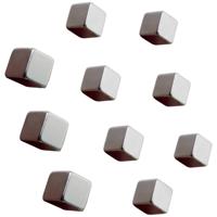 Sigel Neodymium magneet C5 Strong (b x h x d) 10 x 10 x 10 mm Dobbelsteen Zilver 10 stuk(s) BA193 - thumbnail