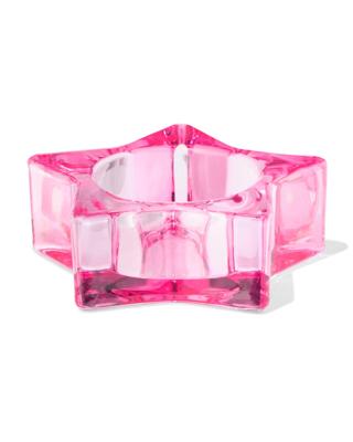 HEMA Sfeerlichthouder 7.2x2.4x7.2cm glas ster roze