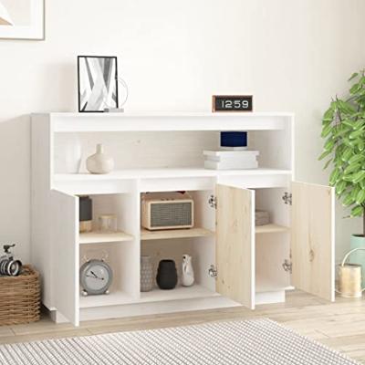 Dressoir 104,5x34x80 cm massief grenenhout wit