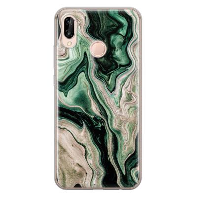 Huawei P20 Lite siliconen hoesje - Green waves
