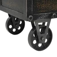 Opbergbankje 80,5x41x50 cm massief hout en kunstleer - thumbnail