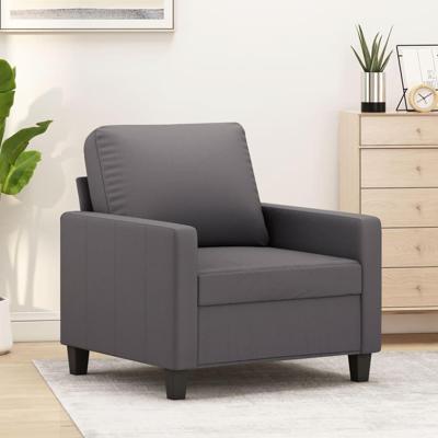 Fauteuil 60 cm kunstleer grijs Fauteuil 60 cm kunstleer grijs