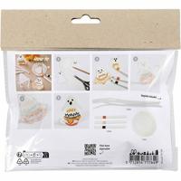 Creativ Company Mini hobbyset inkleuren, spookjes, zwart, lichtoranje, mid oranje, wit, 1 doos - thumbnail