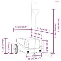 Fietstrailer 30 kg ijzer zwart en oranje - thumbnail