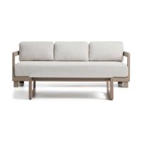 Kave Home Nerano tuinbank 3-zits met bijzettafel Taupe - thumbnail