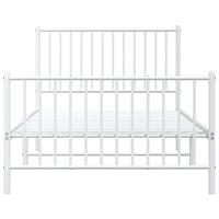 Bedframe met hoofd- en voeteneinde metaal wit 100x200 cm - thumbnail