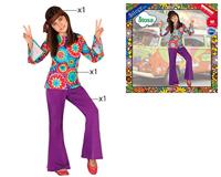 Kostuums voor Kinderen Hippie (3 Pcs) - Maat: 3-4 Jaar - Maat: 3-4 Jaar - thumbnail