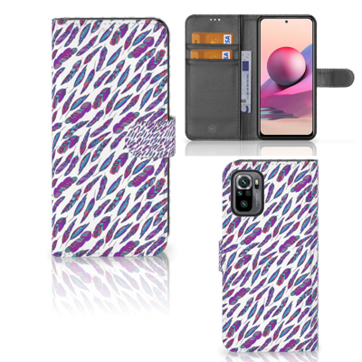 Xiaomi Redmi Note 10S | 10 4G | Poco M5s | Telefoon Hoesje | Feathers Color