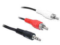 Delock 84000 Jackplug / Cinch Audio Aansluitkabel [1x Jackplug male 3,5 mm - 2x Cinch-stekker] 1.5 m Zwart - thumbnail
