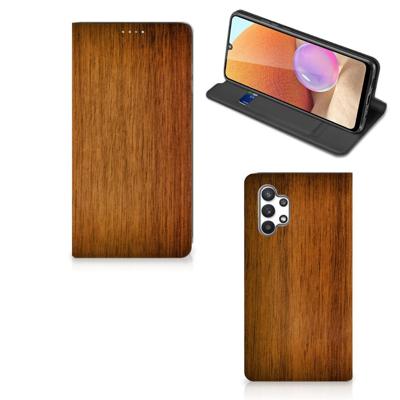Samsung Galaxy A32 4G | A32 5G Enterprise Editie Book | Wallet Case | Donker Hout