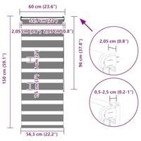 VidaXL Zebra blind 60x150 cm stofbreedte 55,9 cm polyester marmerbeige - thumbnail