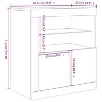 Dressoir met LED-verlichting 60,5x37x67 cm wit - thumbnail
