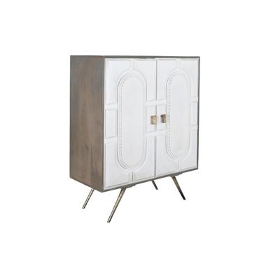 Dressoir DKD Home Decor Grijs Gouden Wit Blik Mangohout (93 x 41 x 114 cm)