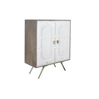 Dressoir DKD Home Decor Grijs Gouden Wit Blik Mangohout (93 x 41 x 114 cm) - thumbnail
