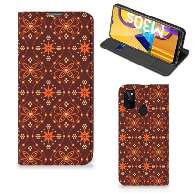 Samsung Galaxy M30s | M21 | Hoesje met Magneet | Batik Brown