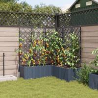 VidaXL Tuin bloempot 5 pcs grijs 120 x 120 x 143 cm staal - thumbnail