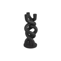 Candle Holder Twisted Ceramic Black - thumbnail