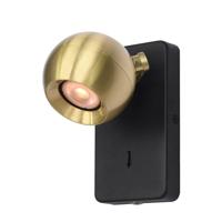 Artdelight Wandlamp Bolero 1 lichts zwart goud - thumbnail