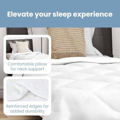 VidaXL Zomer dekbed met kussen 2 pcs wit microvezel