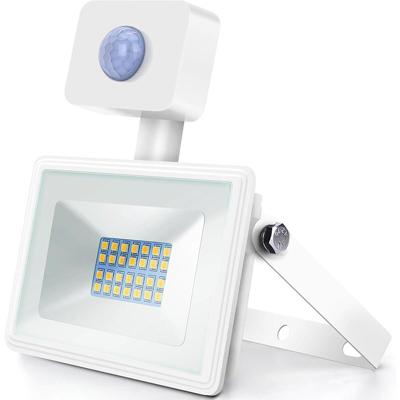 LED Bouwlamp 20W met Sensor - Schijnwerper Natuurlijk Wit 4000K - IP65
